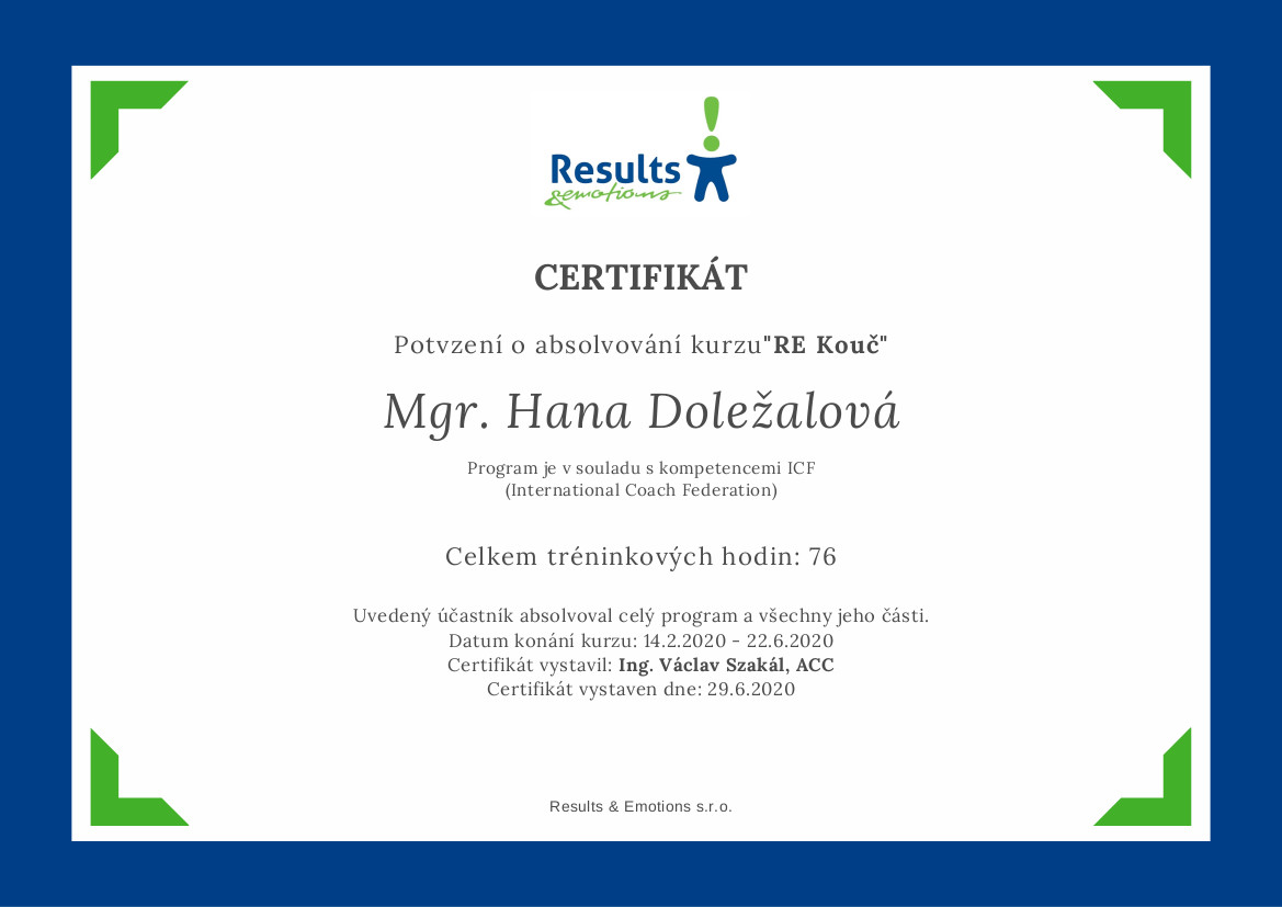 certifikát Hana Doležalová_CZ